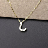 925 Silver Letter K J S Pendant Necklace Crystal