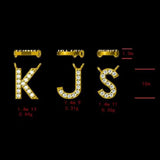 925 Silver Letter K J S Pendant Necklace Crystal