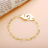 925 Silver Handcuff Link Bracelet for Women Gift