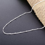 925 Silver Small Beads Snake Chain Necklace Punk Rock Long Link Collar