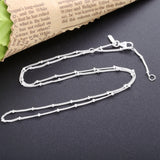925 Silver Small Beads Snake Chain Necklace Punk Rock Long Link Collar
