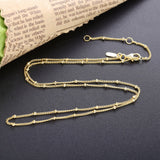925 Silver Small Beads Snake Chain Necklace Punk Rock Long Link Collar