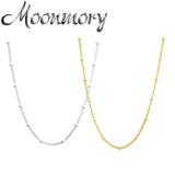 925 Silver Small Beads Snake Chain Necklace Punk Rock Long Link Collar