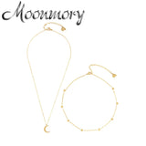 925 Silver Star Moon Pendant Necklace Romantic Dangle Chain Jewelry