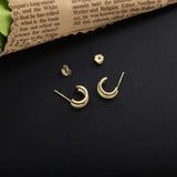 925 Silver Half Round Piercing Earring For Women