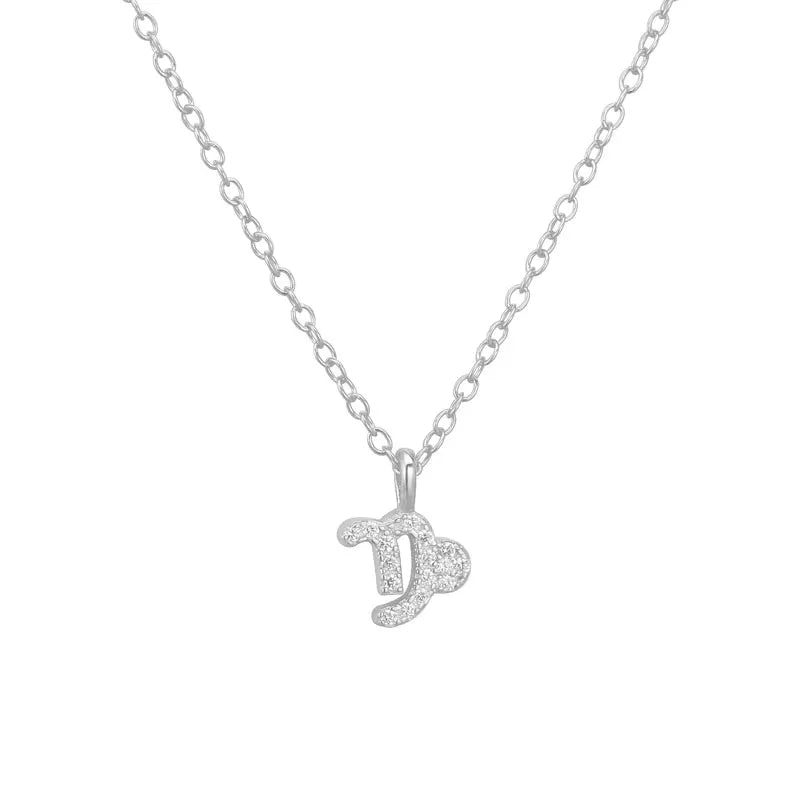 925 Silver Zodiac Necklaces with Zircon Stones