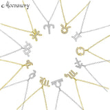 925 Silver Zodiac Necklaces with Zircon Stones