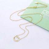 925 Silver U Horseshoes Smile Pendant Moon Necklace