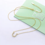925 Silver U Horseshoes Smile Pendant Moon Necklace