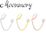 925 Silver Zircon Chain Pendant Earrings Romantic Tassel Ear Cuff