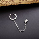 925 Silver Zircon Chain Pendant Earrings Romantic Tassel Ear Cuff