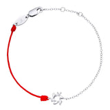 925 Silver Windmill Red Rope Bracelet Crystal Chain Jewelry Gift