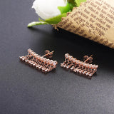 925 Silver Zircon Tassel Earrings for Women Piercing Dangler Jewelry
