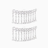 925 Silver Zircon Tassel Earrings for Women Piercing Dangler Jewelry
