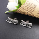 925 Silver Zircon Tassel Earrings for Women Piercing Dangler Jewelry