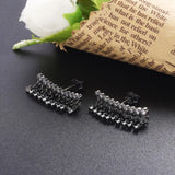 925 Silver Zircon Tassel Earrings for Women Piercing Dangler Jewelry
