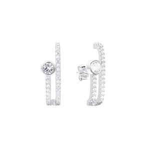 925 Silver Zircon Piercing Earrings Romantic Jewelry