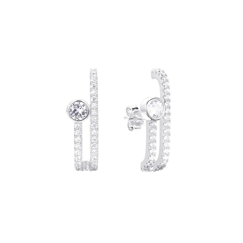 925 Silver Zircon Piercing Earrings Romantic Jewelry