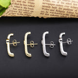925 Silver Zircon Piercing Earrings Romantic Jewelry