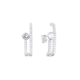 925 Silver Zircon Piercing Earrings Romantic Jewelry