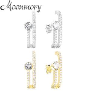 925 Silver Zircon Piercing Earrings Romantic Jewelry