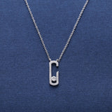 925 Silver Crystal Zircon Jewelry Quartz Pendant Necklace Chain