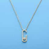 925 Silver Crystal Zircon Jewelry Quartz Pendant Necklace Chain