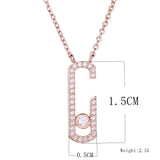 925 Silver Crystal Zircon Jewelry Quartz Pendant Necklace Chain