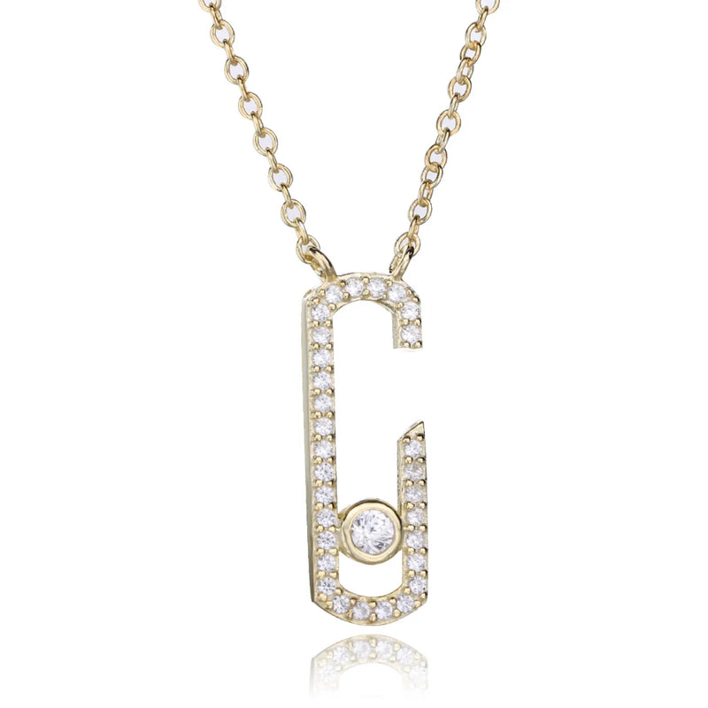 925 Silver Crystal Zircon Jewelry Quartz Pendant Necklace Chain