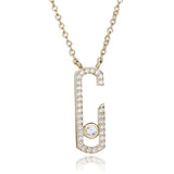 925 Silver Crystal Zircon Jewelry Quartz Pendant Necklace Chain