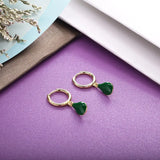 925 Sterling Silver Avocado Hoop Earrings Enamel Summer Fruit Collection