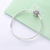 925 Silver Snowflake Clasp Bangle Firework Bracelet