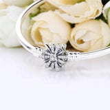 925 Silver Snowflake Clasp Bangle Firework Bracelet