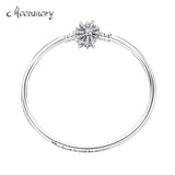 925 Silver Snowflake Clasp Bangle Firework Bracelet