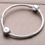 925 Silver Love Heart Charms Beads Bracelet Woman Diy Jewelry