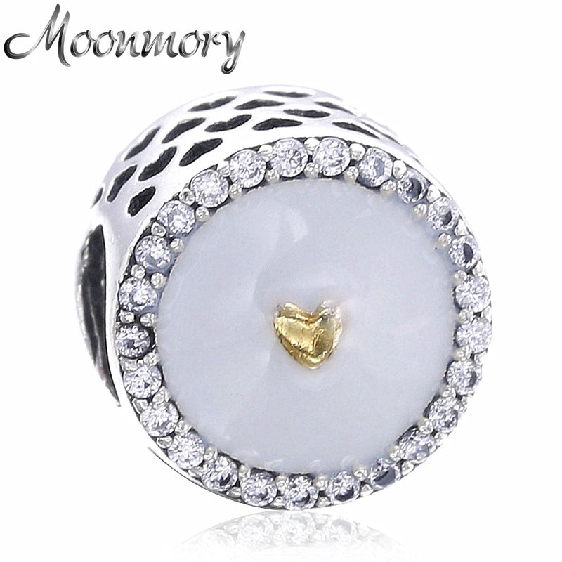 925 Silver Love Heart Charms Beads Bracelet Woman Diy Jewelry