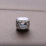 925 Silver Love Heart Charms Beads Bracelet Woman Diy Jewelry