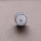 925 Silver Love Heart Charms Beads Bracelet Woman Diy Jewelry