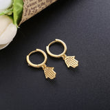 925 Silver Zircon Drop Earrings Evil Eye Hoop Jewelry