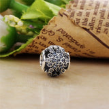 Crystalized Snowflakes Charm 925 Sterling Silver Bead With Clear Zircon