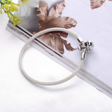 925 Silver Woven Bracelet with Clasp for Women - Christmas Gift