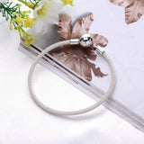 925 Silver Woven Bracelet with Clasp for Women - Christmas Gift