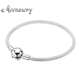 925 Silver Woven Bracelet with Clasp for Women - Christmas Gift