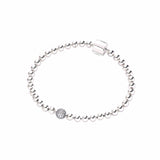 925 Silver Beads & Pave Bracelet Women Essence Charms Christmas Gift