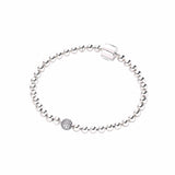 925 Silver Beads & Pave Bracelet Women Essence Charms Christmas Gift