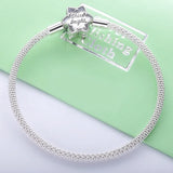 925 Silver Snowflake Star Bracelet Mesh DIY Beads