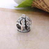 925 Sterling Silver Princess Crown Charm Bead for Bracelet DIY Jewelry