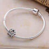 925 Sterling Silver Princess Crown Charm Bead for Bracelet DIY Jewelry