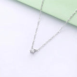925 Silver Zircon CZ Charms Pendant Necklace For Women