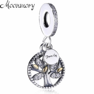 Family Tree Dangle 925 Sterling Silver Pendant Heritage Charm With Zircon